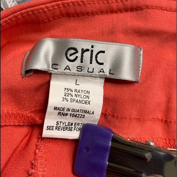 crop pant straight leg dk peach size large pull on easy care - Picture 2 of 6